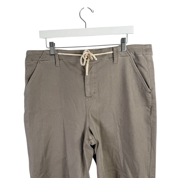 Paige Carly Wide Leg Ankle Jeans Vintage Moss Taupe Drawstring Womens 34 - Picture 3 of 8